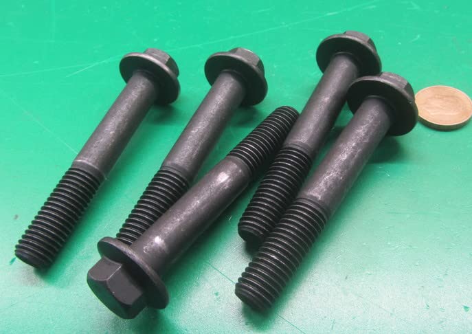 Class 10.9 Black Oxide Steel Flange Bolts M14 x 2 mm x 90 mm Long PT 5 pcs Bolt-5385-21-12