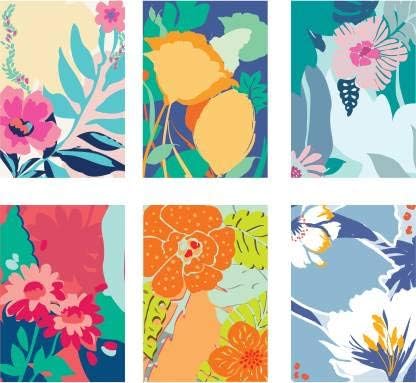 DOODLE Blank Notecards – Set of 12 with Colored Envelopes | 6 Designs for All Occasions | 3x4.25” | 160 GSM Premium Cards | Gift-Ready Jacket Style Packaging