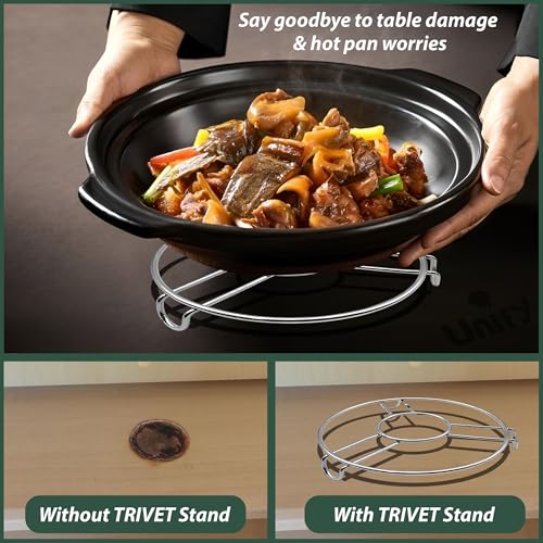 Image of Unify 6 Pieces Stainless Steel Trivets Hot Pot Mat Stand for Kitchen Utensil Vessel Holder /Dining Table /Cooker Ring /Cooling Steaming Rack Stand /Round Pads Holder Cookware Fit