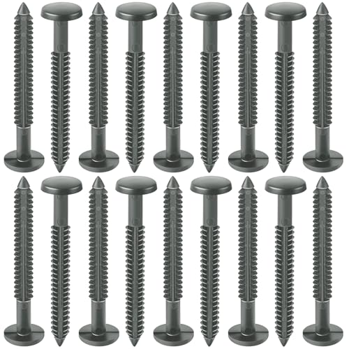 Image of Blulu 18 Pcs 3 Inch Vinyl Shutter Fastener Window Panel Peg Lok Pin Pegs Screws Shutter Spikes Anchor (Dark Gray)