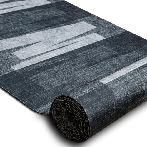 Alfombra antideslizante para pasillo Lotus Veneto 60911, confort de 100x270 cm en color gris moderno 3