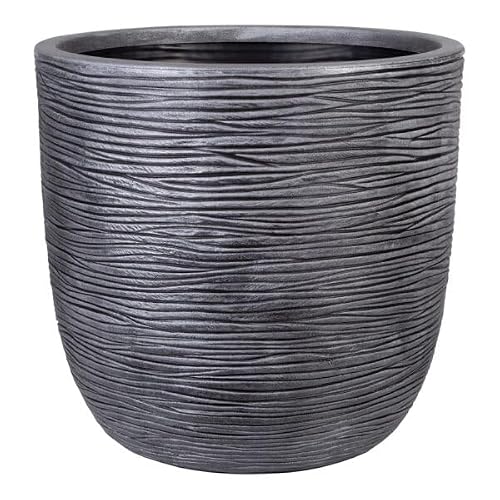 Strata Small Black Round Amalfi Pot 34Cm