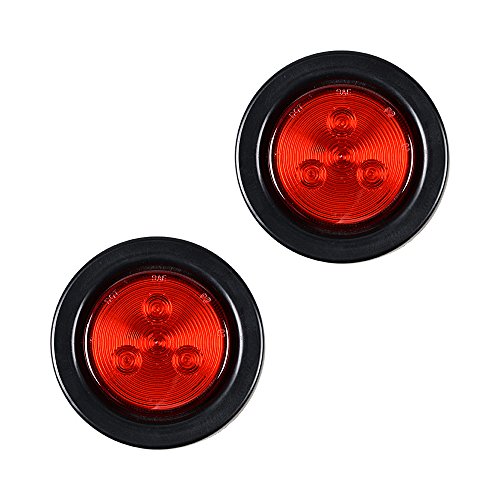 Astra Depot 2X RED 4-LED 2.5" Round Truck Trailer RV UTE UTV Running Brake Tail Lights Clearance Lamps 12V