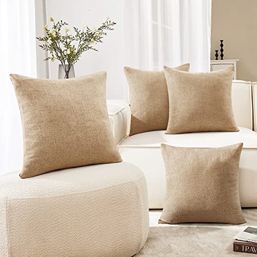 Deconovo Decorative Fall Pillow Covers, Faux Linen Soft Throw Pillow Covers 26X26, Rustic Pillowcases For Sofa Couch Bed Pillows(Honey Gold, Set Of 4, No Pillow Insert) #TOP11