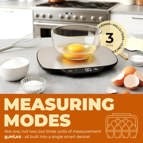 Image of HealthSense Weighing Machine for Food | Digital kitchen weight scale with 15 kg Capacity, Stainless Steel Platform, 1 g Accuracy, Large LED Display, Touch Control, Auto-Off, 1 Year Warranty KS90