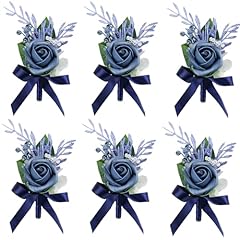 6pcs Blue Boutonniere