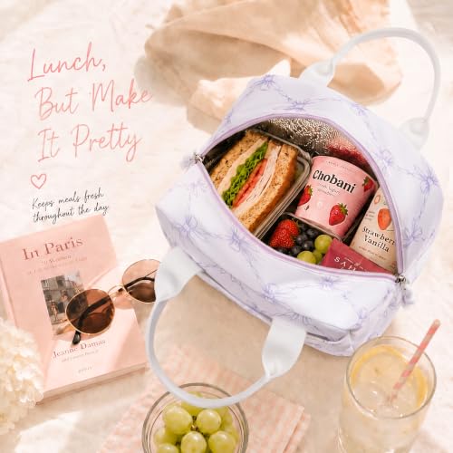 Image of LOVELYWIND Lunch Box for Women Cute Lunch Bags for Women Lunch Tote Bags Reusable Insulated Lunch Box Large Capacity Reusable Insulated Cooler for Work or Travel Gifts or Beach