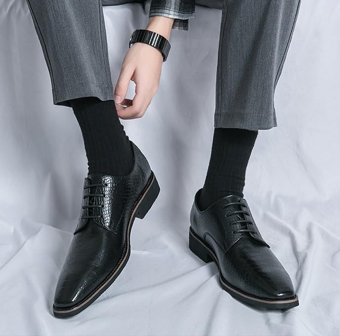 Men's Leather Oxford Shoes Lace-Up Dress Fashion Comfort Business Casual Office Working Driving Breathable Shoes4