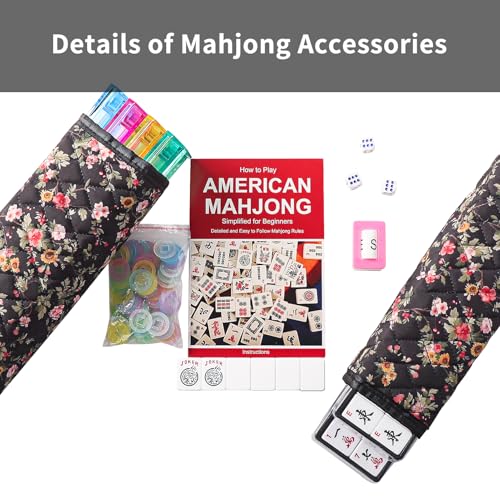 Juego de Mahjong Americano con 166 fichas y accesorios miniatura 4