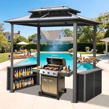 grill gazebo with shelves