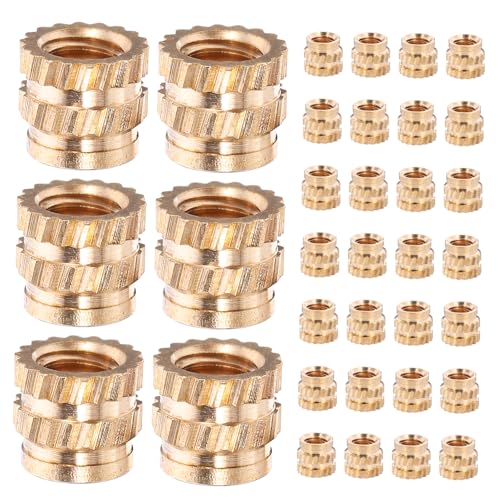 MUCKLILY 100pcs Heat Set Insert Threaded Insert Female Thread Knurled Brass Nut for Plastic Embedment Nuts for Printing