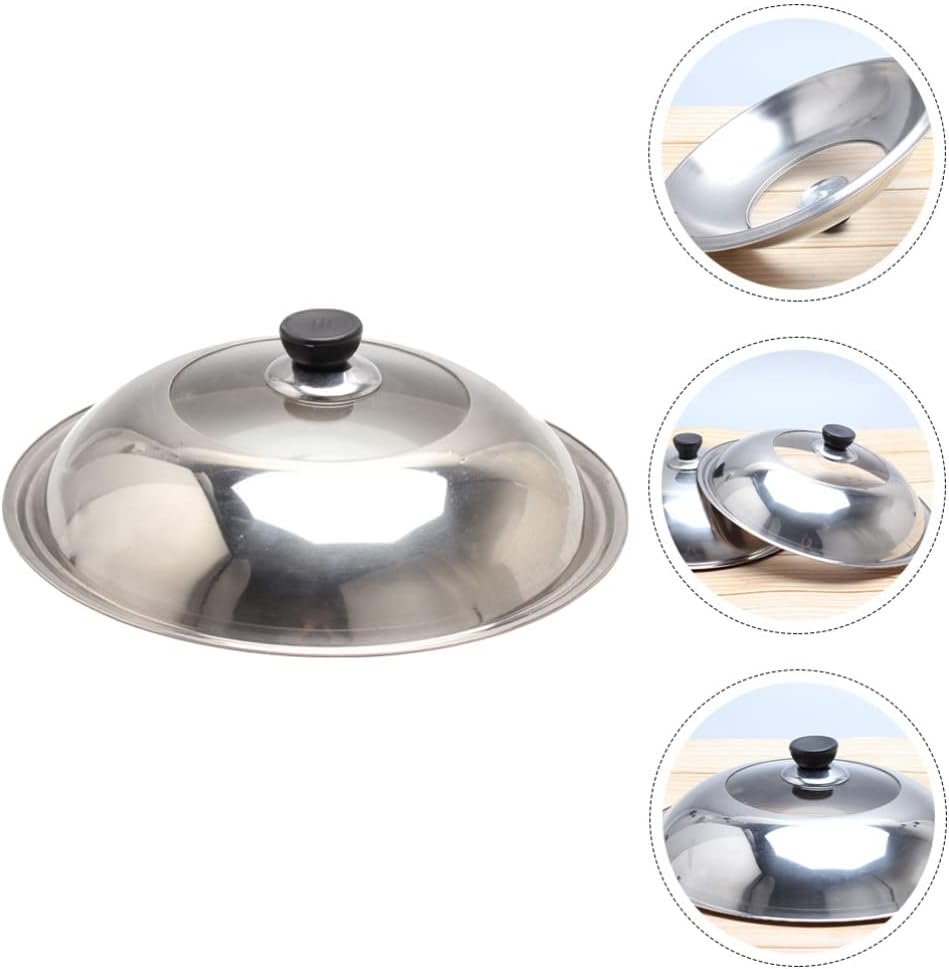 YARNOW Universal Pot Cover Stainless Steel Pan Lid Round Pot Lid for Home Kitchen 28cm, Silver, 28X28X6.5CM - Image 5