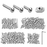 GAGIRA 200Pcs T-Nuts Assortment Kit, M4 T-Slot Nuts and Hex Button Head Screws for Aluminum Profile Groove