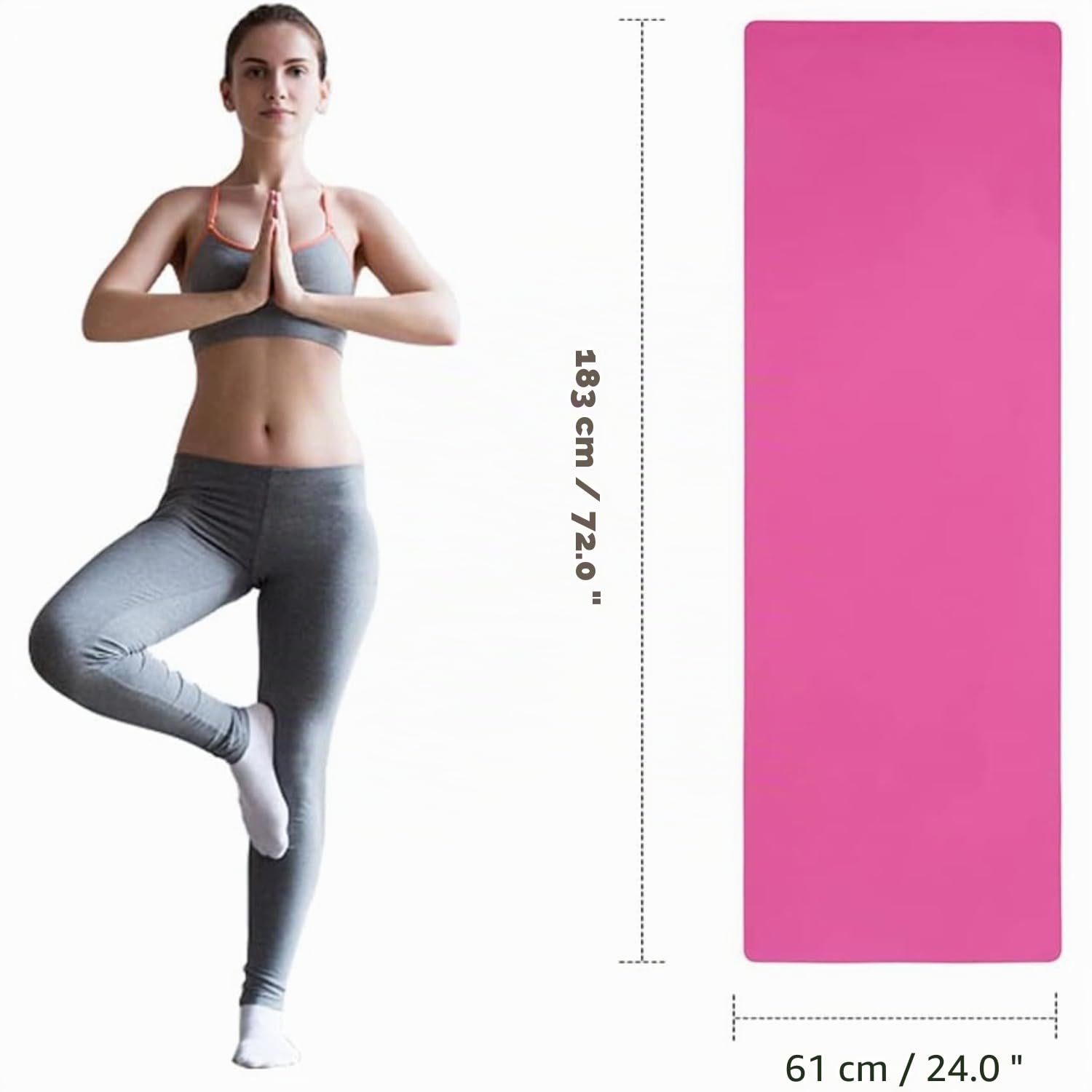 Esterilla de Yoga, Pilates y Fitness TPE Ecológico | Antideslizante, 3 Grosores, Sin Olor, Incluye Correa y Bolsa de Transporte 183x61 cm, Ideal para Deporte en Casa