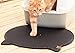 Moonshuttle Black Hole Cat Litter Mat, Headshape, Dark Gray