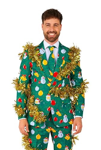 Suitmeister Men's Christmas Suit - Ugly Holiday Festive Outfit - Includes Blazer, Pants, Tie2