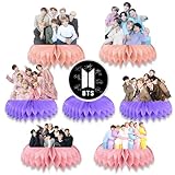 Kpop Birthday Party Supplies, 7Pcs Party Centerpieces Table Toppers, Photo Booth Props, Double Side Cake Toppers, for Bangtan Boys Fans Army Merch