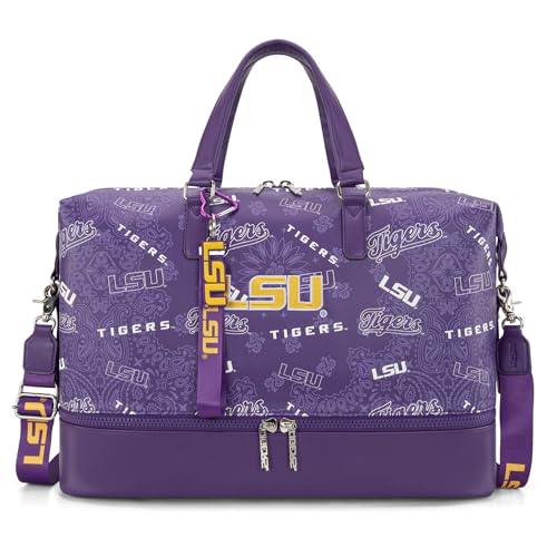 Montana West X NCAA Duffle Travel Bag Foldable Gym Bag Waterproof Weekend Bag for Mens or Women Hangbag with Adjustable Shoulder Strap