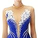 Blue,12_15Years,Handmade Figure Skating Dress for Girl Applique Ice Skating Stage Performance Dress Roller Competition Costumes