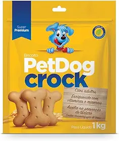 Pet Dog Biscoito Crock Tradicional Para Cães - 1Kg