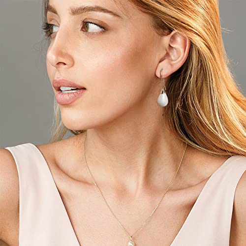 925 Sterling Silver Big White Teardrop Pearl Dangle Drop Earrings for Women Lightweight Simple Gold Hoop Dainty Pearl Dangling for Brides Weddings4