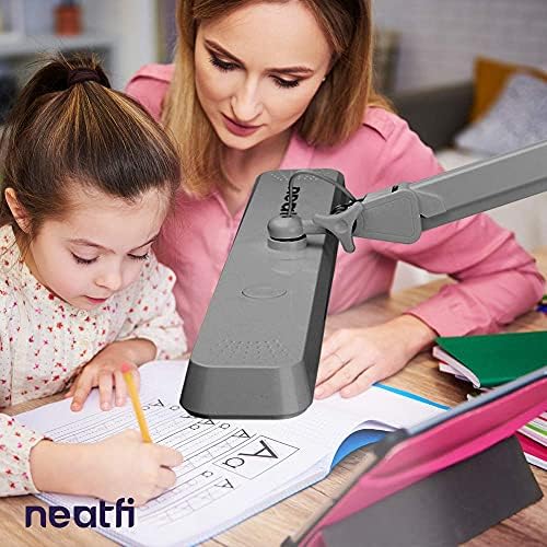 Neatfi (New Model) XL 2,500 Lumens LED Task Lamp with Clamp, UK Plug, Eye-Caring LED Lamp,30W Super Bright Desk Lamp,162 Pcs SMD LED, 56CM Wide Lamp, Table Clamp LED Light (Silver)