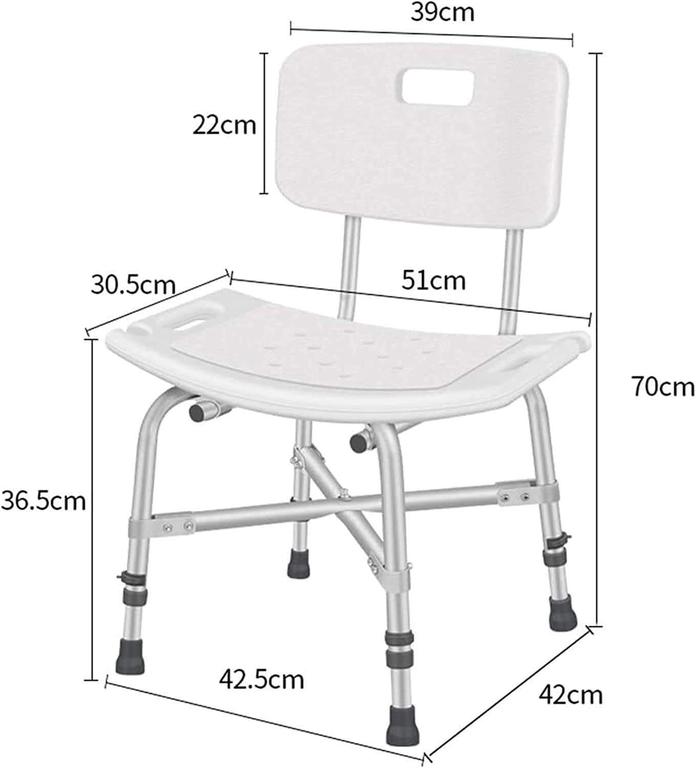 Silla de Ducha para bañera, con Respaldo de Brazos, Asiento de Ducha Resistente para Personas Mayores, Taburete de Ducha para Mujeres Embarazadas con discapacidad, Taburete de Ducha Auxiliar