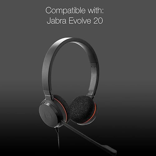 Miniatura 16 de Global Teck - Juego de 2 cojines de repuesto de cuero sintético para auriculares Jabra 75 Evolve y Jabra Evolve Plus UC