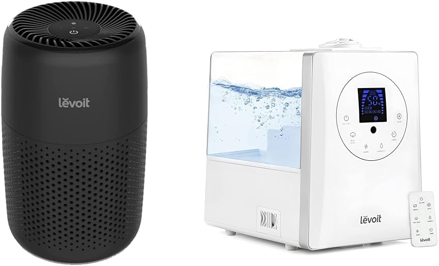 LEVOIT Air Purifiers For Bedroom Home, 3-in-1 Filter Cleaner With Fragrance Sponge For Better Sleep & Humidifiers for Bedroom Large Room Home