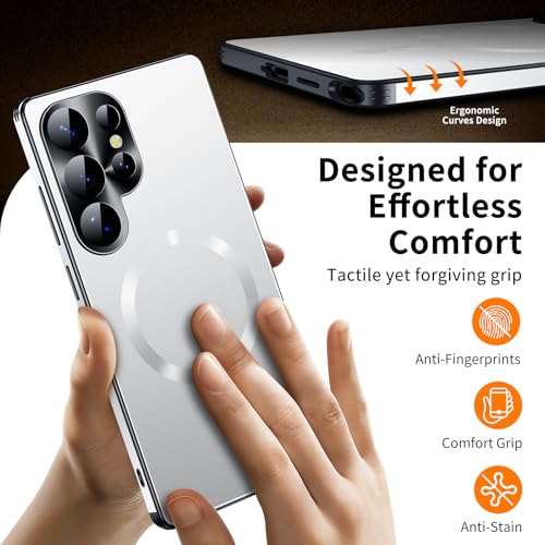 Image of for Samsung Galaxy S25 Ultra Case, Heavy-Duty Slim Design Compatible with MagSafe, Strong Magnetic Shockproof Protection for Screen & Camera Cover Case for Samsung S25 Ultra,White