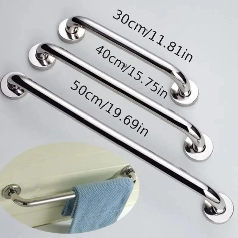 Asidero Ducha Barra de apoyo for inodoro y bañera acero inoxidable 30/40/50 cm, antideslizante, for ducha, soporte seguridad, accesorios for toalleros(Thickened,50cm)
