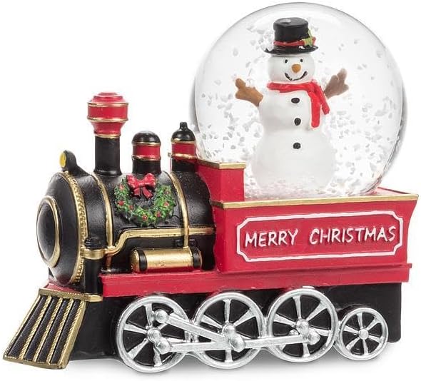Abbott Collection Snowman in Train Snow Globe, 3-Inch, Resin, Multicolor