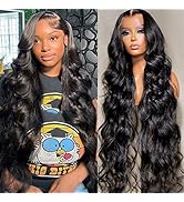 USUCHBEAUTY Body Wave Lace Front Wigs Human Hair 13x4 HD Transparent Lace Frontal Wigs for Black ...