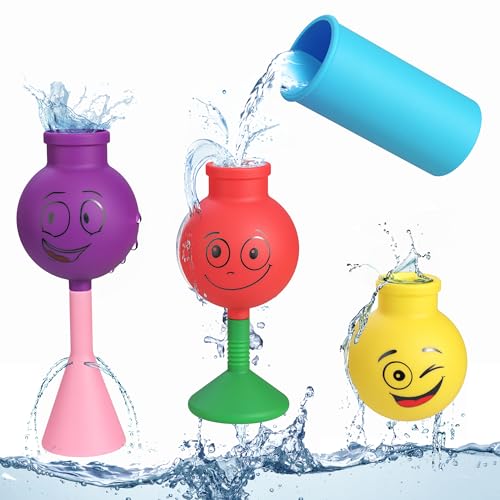 Image of Aquatod Bath Toy Toddlers 2-4 - Silicone Wall Suction Bath Toy: Three Flasks with Unique Sprinkle Patterns