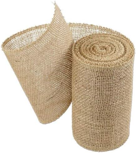 PoshNPretty 6" Inch Burlap Jute serged Ribbon (10 Yards) - Choose Colors (Natural)