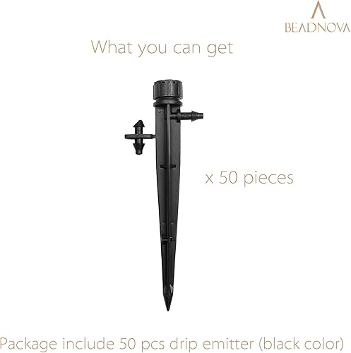 Miniatura 3 de BEADNOVA Goteros de riego, 50 unidades de emisores de goteo para rociadores de riego de 14 de pulgada, microaspersor de 360 grados, cabezales de