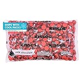 HERSHEY'S KISSES Red Foils Milk Chocolate Candy, Bulk, 66.7 oz Bulk Bag (400 Pieces)