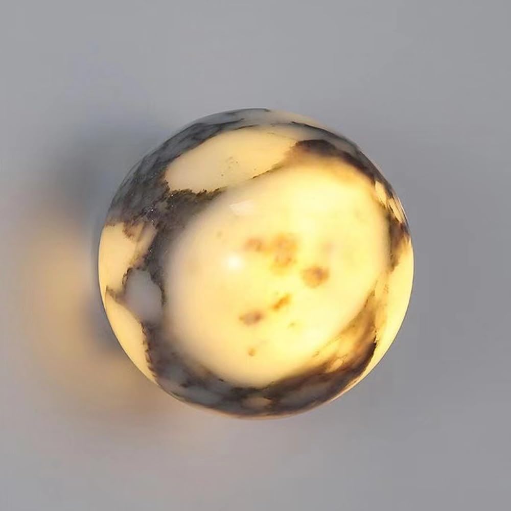 SXWNBIFH 12cm Globe Marble Sconce Luxury Modern Stone Wall Light Fixture Bathroom Vanity Wall Lamp G9 Wall Light for Living Room Dining Room Kitchen Hallway