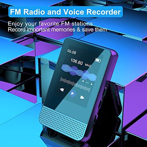 RUIZU 16GB MP3 Player with Bluetooth - 1.8" Full Touch Screen MP3 Player with Speaker, FM Radio, HiFi Lossless Music Player with Voice Recorder, E-Book, Arithmetic, Supports up to 128GB Micro SD Card 5 512eM16XQuL. AC
