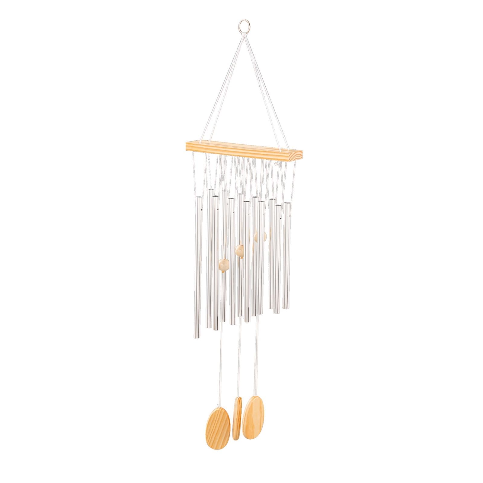 Memorial Wind Chimes Deep Tone Unique Tuning Relaxing Soothing Melody Sympathy Windchimes wind chimes(Silver)