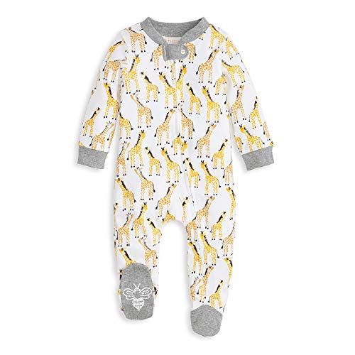 Image of Burt's Bees Baby unisex-baby Sleep & Play, Organic One-piece Romper-jumpsuit Pj, Zip Front Footed Pajama