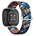 CJBROES Replacement Leather Watch Band, Compatible with Fitbit Versa 3 and Fitbit Sense of Wristband Bracelet Accessory - Grunge boy