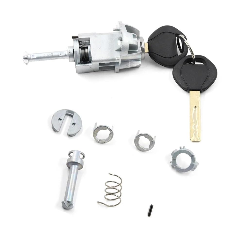 Hzsmyxgs One Color Car Door Lock Compatible With E46 3 Series 2001-2006 Left Driver Door Lock Cylinder With 2 Keys Repair Kit 51217019975(1 Set)