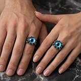 WORLD WIDE GEMS Niebieski Oko Smok Pazur Regulowany Pierścień Ze Stali Nierdzewnej Got Fantasy Wojownik Motocykl Vintage Przyciągający wzrok Unisex Mężczyźni Kobiety