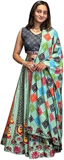 Kaizen Texo Fab Women's Navratri Special Lehenga Choli Set with Dupatta | Poly Cotton Silk Umbrella Flared Lehenga with Mi... Price In India