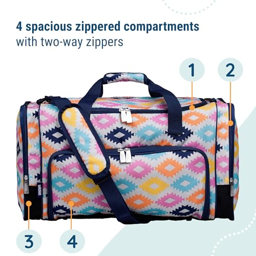 Image of Wildkin Kids Weekender Duffel Bag - Carry-On Size for School, Travel, & Sleepovers