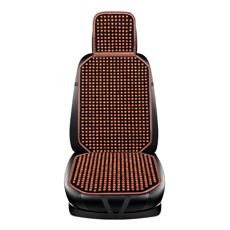 Coprisedile Auto In Palline Di Legno Cuscino Universale For Auto Con Perline Di Legno, Rinfrescante E Traspirante, Base In Tessuto Antiscivolo(Elegant Brown)
