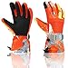 Ski Gloves, Yidomto Waterproof Warmest Winter Snow Gloves for Mens, Womens, Boys, Girls, Kids (Orange-M)