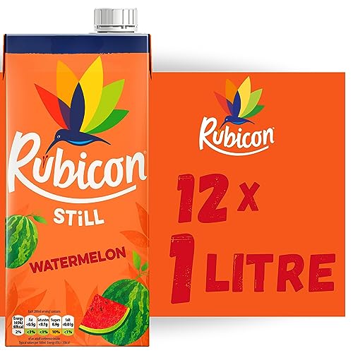 Rubicon Still Watermelon Juice - Made with Real Watermelon - Bold and Intense Tropical Juice Drink - Multipack Fruit Juice Cartons - 12x1L