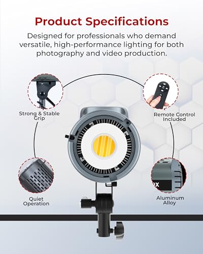 Foco LED COB bicolor REFLEX CAMERA CL-B200X de 160W con temperatura ajustable 5